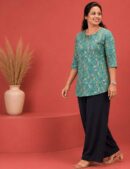 Printed Cotton Tops Green