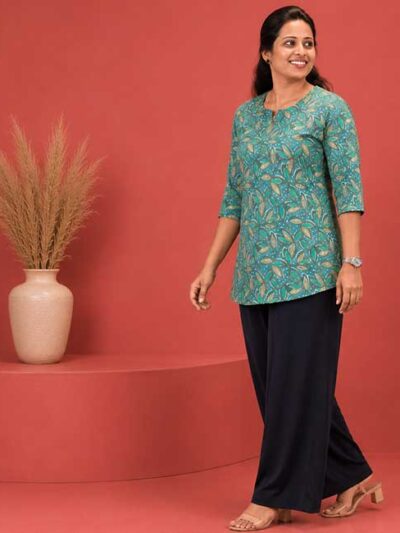 Printed Cotton Tops Green