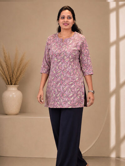 Printed Cotton Lilac Tops