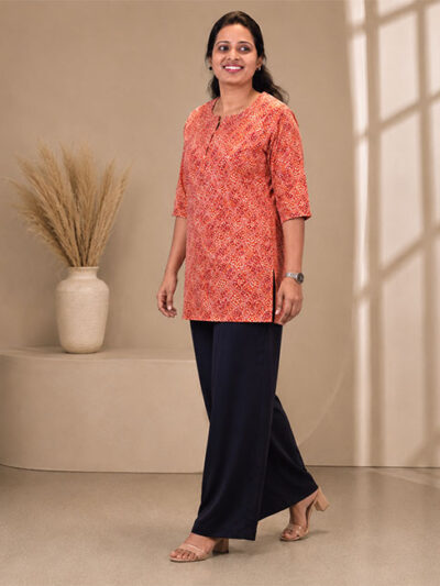 Printed Orange Tops
