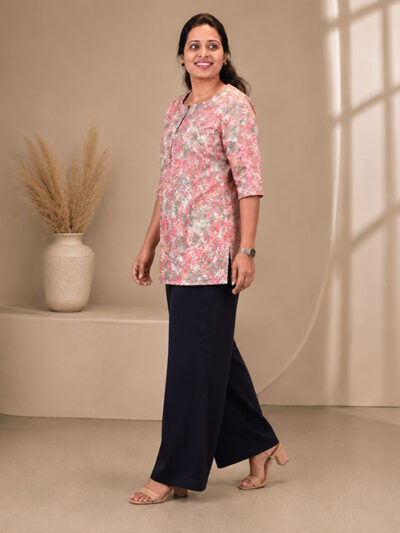 Printed Light Pink Tops