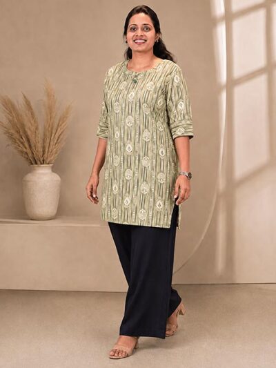 Printed Pista Green Tops