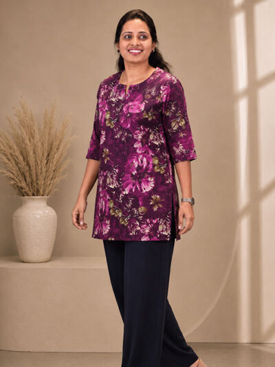 Printed Purple Tops