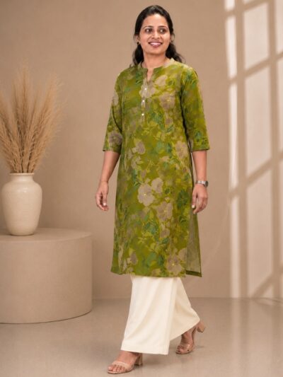 Lime Green Floral Long Top