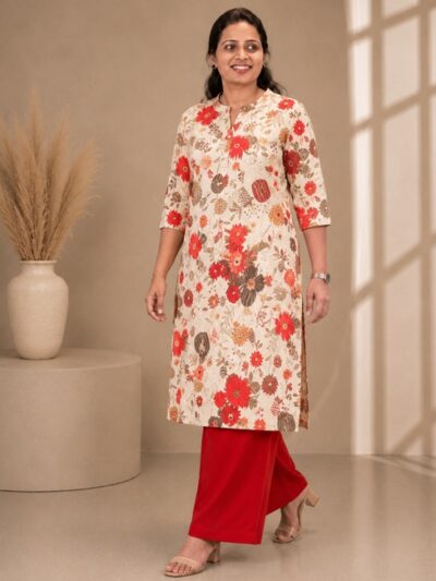 Off White Daisy Floral Long Top