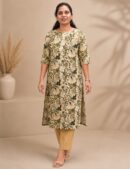 Olive Green Floral Long Top