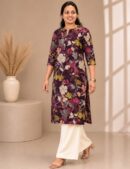 Plum Floral Long Top